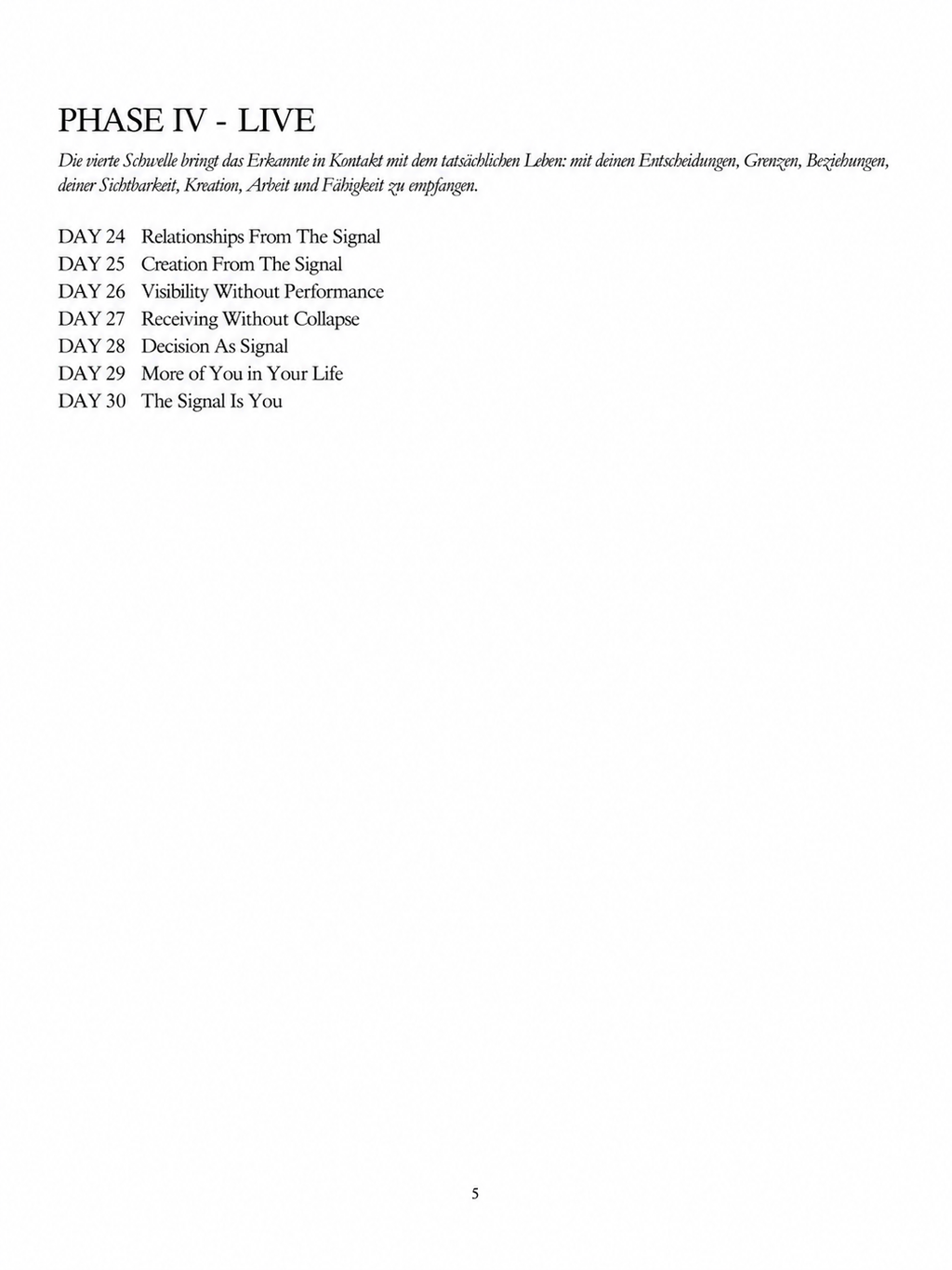 The Signal Initiation Transmission Deutsch