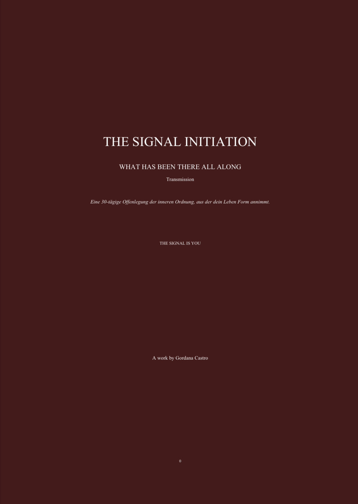 The Signal Initiation Transmission Deutsch